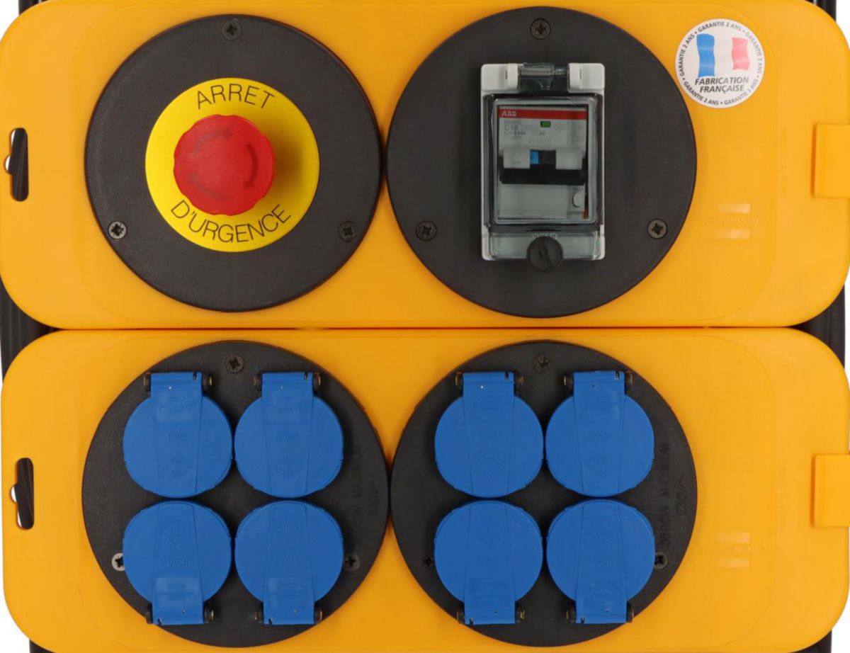 Brennenstuhl Coffret De Chantier Avec 4 Prises à Clapet, Protection