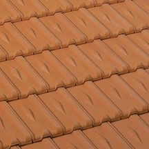 Tuile de rive universelle 33 - gauche - terre cuite rouge - 380x235x108 mm