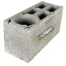 Bloc béton creux chaînage vertical Ultibat CE NF classe de résistance B40 500 x 200xh250 mm LANDAUL