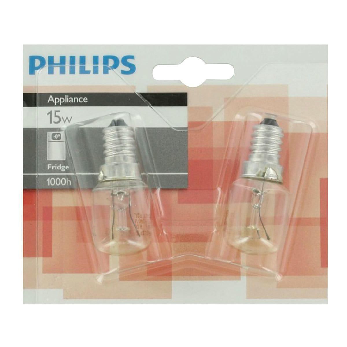 PHILIPS - Ampoule tube frigo 15 watts E14 blister de 2 | POINT.P