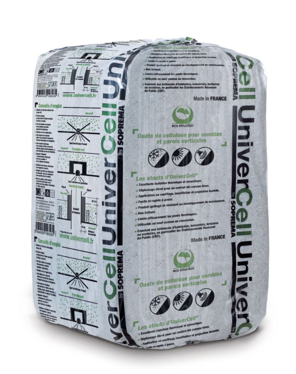 Location Souffleuse Ouate De Cellulose Point P SOPREMA - Isolant thermo-acoustique Univercell - sac de 12,5 kg | POINT.P