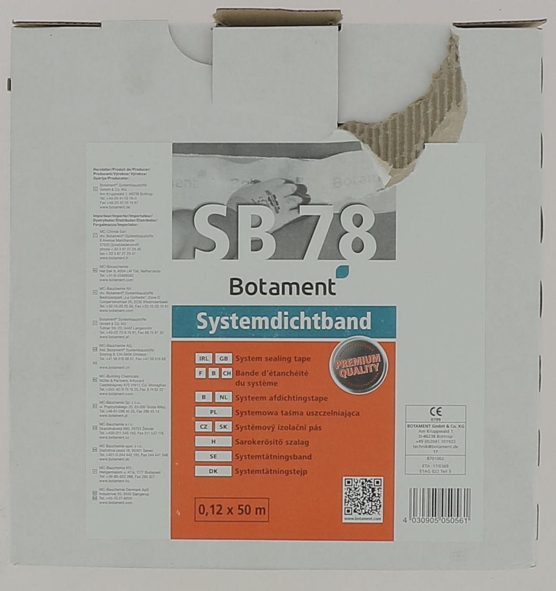 BOTAMENT - Bande d'étanchéité Botament SB78 largeur 125mm rouleau de 50 ...