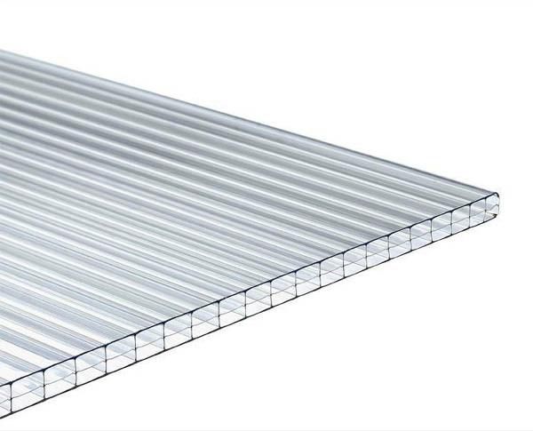 Plaque polycarbonate l.0,98 x L.3m, ep.16 mm, 2.15KG/M2 5 parois clair,  ALVEOLY