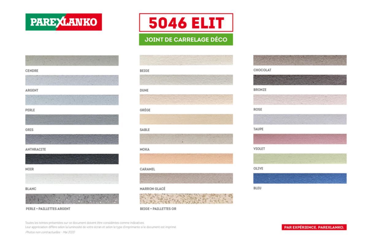 PAREXLANKO - Joint de carrelage décoratif 5046 Elit - anthracite - sac de  10 kg