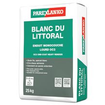 Enduit imperméable Blanc du Littoral pour décor de façade - sac de 25 kg