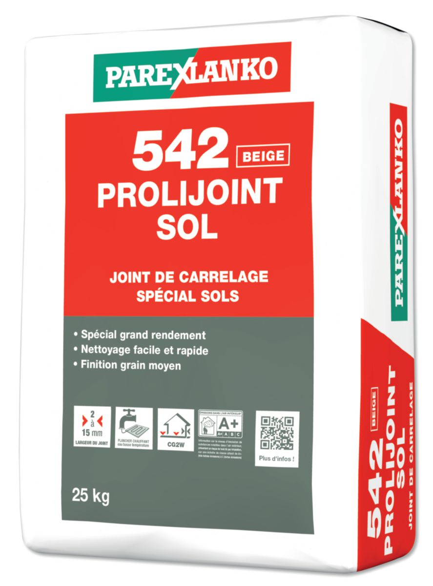 PAREXLANKO Joint carrelage large Prolijoint S542 sac de 25kg beige Réf. L542BEIGE25 POINT.P