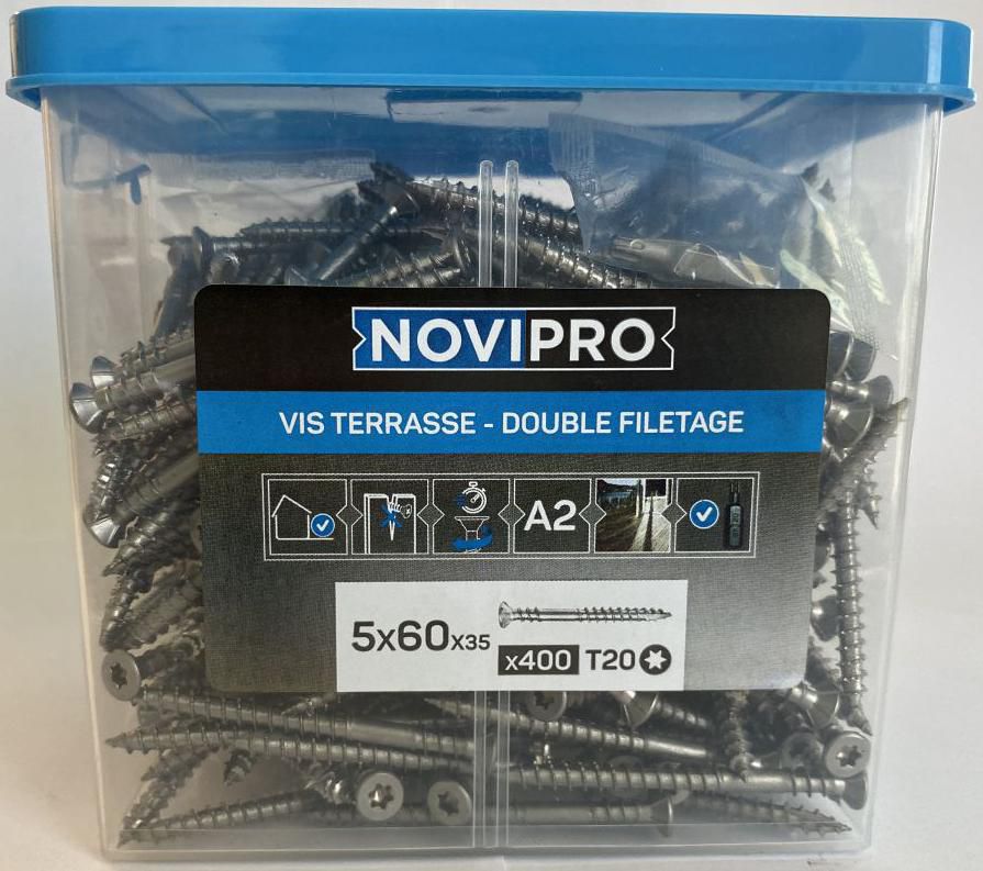 Lot De 400 Vis Terrasse Inox A2 5X60 Pointe Antifendage Cut Type 17 Pour 10 Mètre Carré - Foto 13