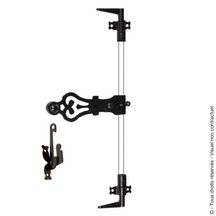 Accessoires pour espagnolette ronde rainurée + sécurité anti-soulèvement - noir
