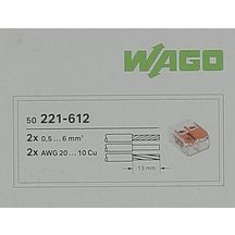 Borne Série 221 - 2 conducteurs - 6 mm² - avec leviers - contient 50 pcs