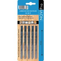 Lames scie sauteuse universelle rapide pour bois - L. 75 mm - carte de 5 pcs Lames scie sauteuse universelle rapide pour bois - L. 75 mm - carte de 5 pcs