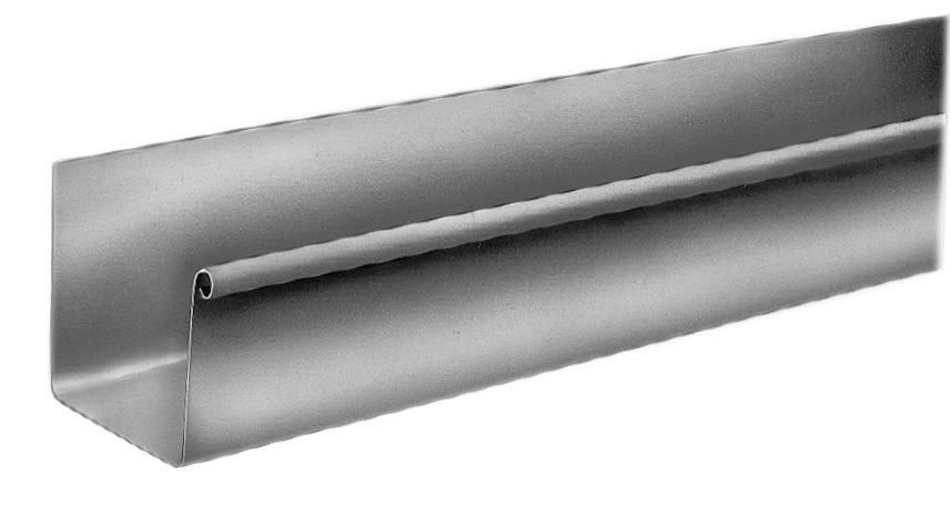 Gouttière carrée de 33 - zinc naturel - L. 4,00 m - ép. 0,65 mm - Ø boudin 14 mm