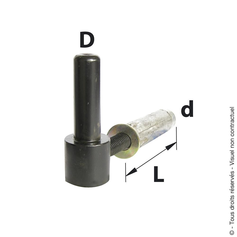 AFBAT Gond à cheville plomb+rondelle, diamètre 14 L.70, noir POINT.P
