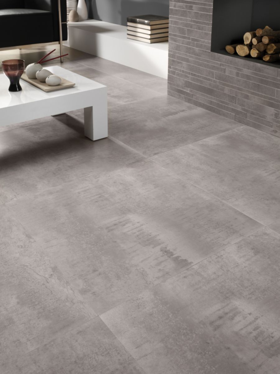 KERABEN - Carrelage sol intérieur grès cérame Kursal - gris satiné