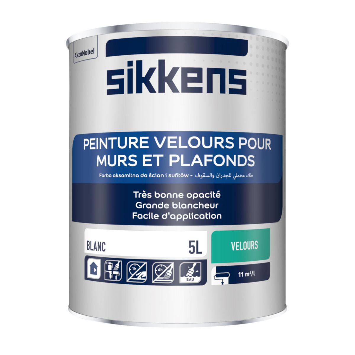 SIKKENS Peinture velours murs et plafonds intérieurs blanc pot de