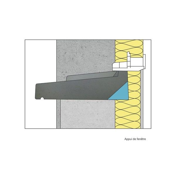 Tablette d'appui de fenetre ton pierre, l.35 x l.35 x h.7,5 cm - le Club