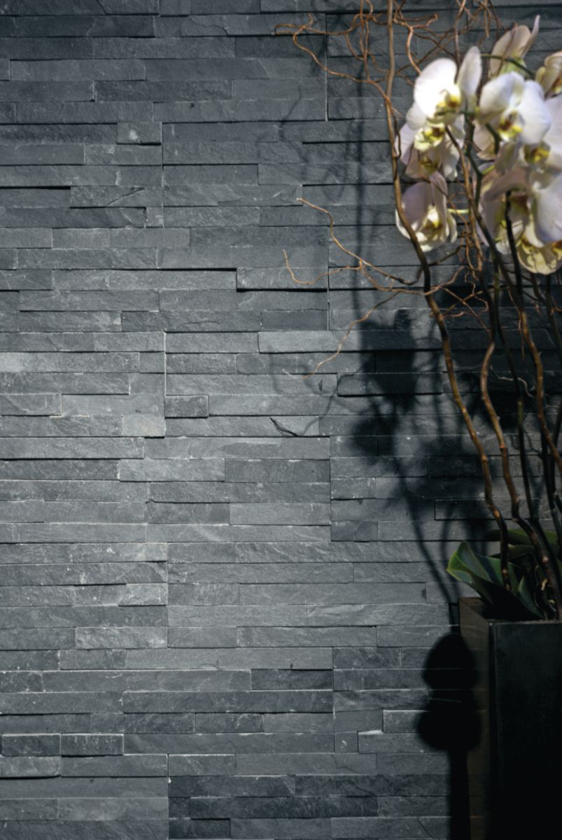ARTE HOME - Parement mural pierre naturelle Ardoise noir - plaquette