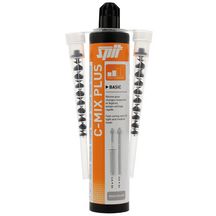 Résine polyester pour scellement chimique C-Mix-Plus Basic - gris - cartouche de 300 ml + 2 buses