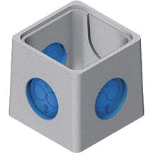 Boîte eau pluviale ECO 3 opercules à emboîtement sans couvercle 30 x 30cm int, 35 x 35cm ext, 20cm Hauteur