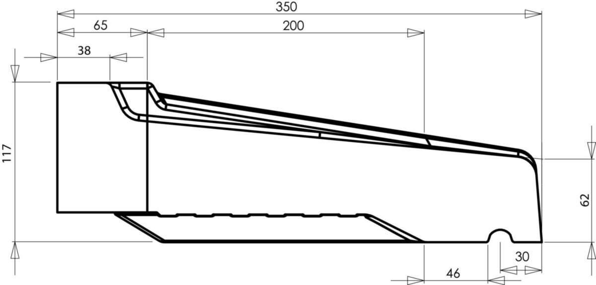 Appui Fenêtre à pose Simplifiée Réf. APPS35160B blanc cassé longueur Tableau 150 cm - longueur Appui 158 cm largeur 35 cm Hauteur 6 cm