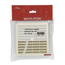 Grille d'aération carrée spécial façade à combinaisons 1M114S - avec moustiquaire - polystyrène sable - 150x150 mm