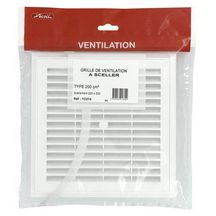 Grille d'aération carrée démontable 1D214 - avec moustiquaire - polystyrène blanc - 223x223 mm
