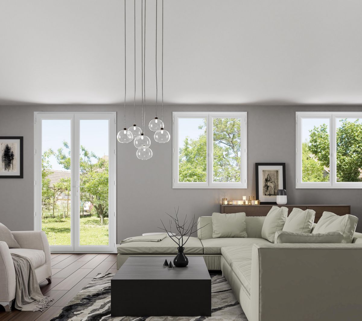 Fenêtre et porte-fenêtre PVC MAXITHERM contemporain