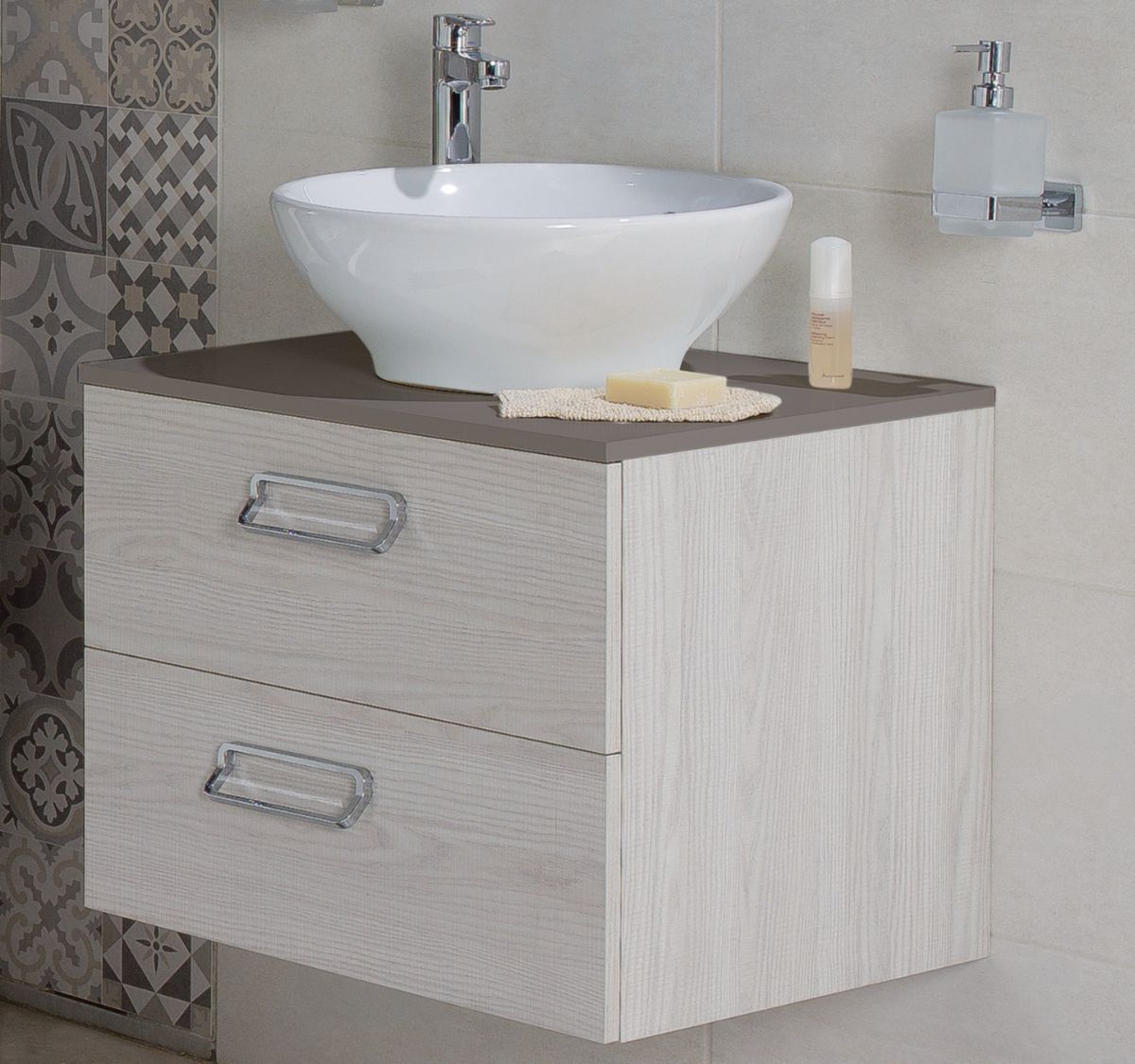 Salle De Bain Blanc Gris Et Noir ~ plan 60 cm pour vasque poser taupe alterna d coration Salle De Bain Blanc Gris Et Noir ~ plan 60 cm pour vasque poser taupe alterna d coration