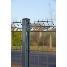 Poteau de clôture à clips Axyle - gris 7016 - section 80x45 mm - H. 2,20 m