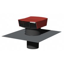 Chapeau de toiture rectangulaire CT-P - plastique ton tuile - Ø 160 mm