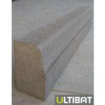 Bordure T1 classe T - béton gris - L. 1 m