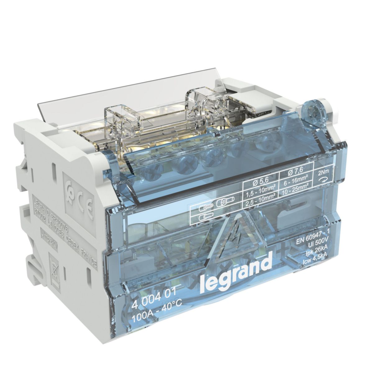 LEGRAND - Répartiteur modulaire 2 pôles - 100 A - 4 modules Réf. 400401