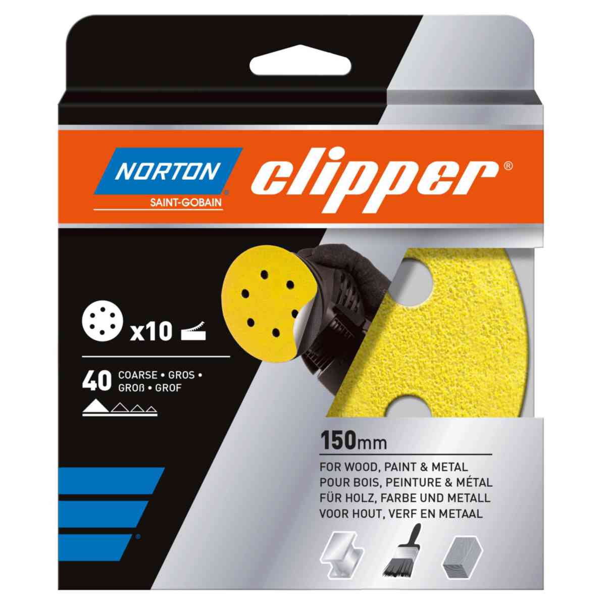 5 Disques Perforés PEX 125 Auto-agrippants Grain 40 NORTON | Espace Emeraude