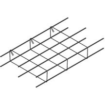 Armature semelle de fondation renforcée F610 - L. 6 m - filants 6HA10 - côtés 35x15 cm - cadres HA 5 - espacement 30 cm
