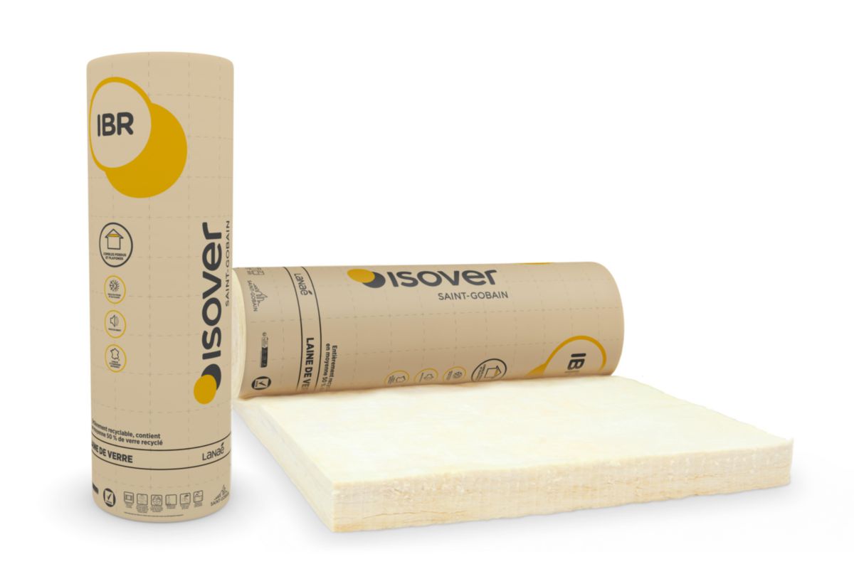 Laine de verre revêtue kraft IBR 320 pour isolation combles et plafond - ép. 320 mm - 2,4x1,2 m - R=8 m².K/W