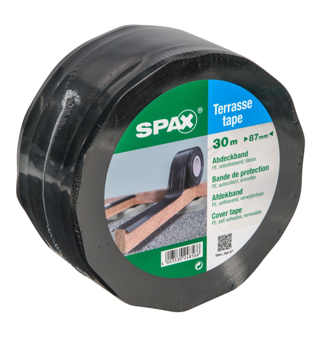 SPAX Bande d'étanchéité pour terrasse bois rouleau de 30 m x 87 mm