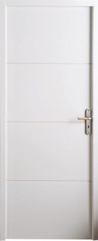 Bloc-porte thermique à recouvrement Maine - prépeint - huisserie H72 - serrure 3 pts - poussant droit - 204x83 cm