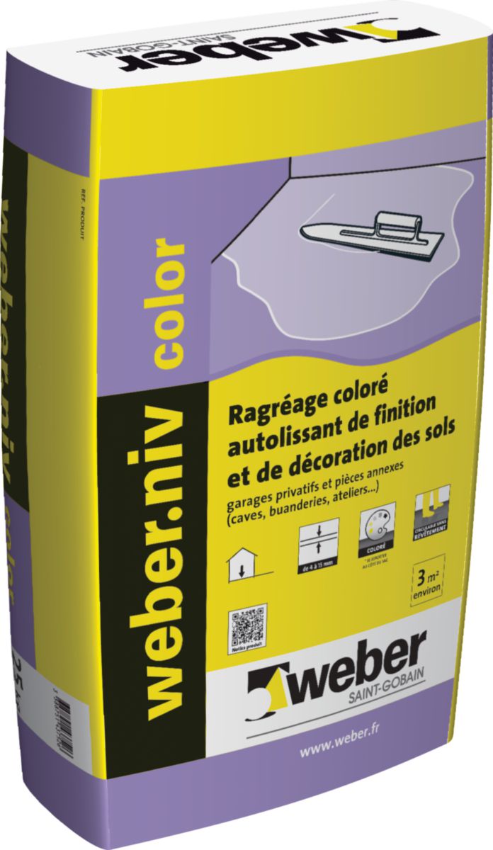 Enduit de ragréage autolissant fibré épais, Niv dur, WEBER, Préparation  des surfaces, Enduit de ragréage autolissant fibré épais, Niv dur