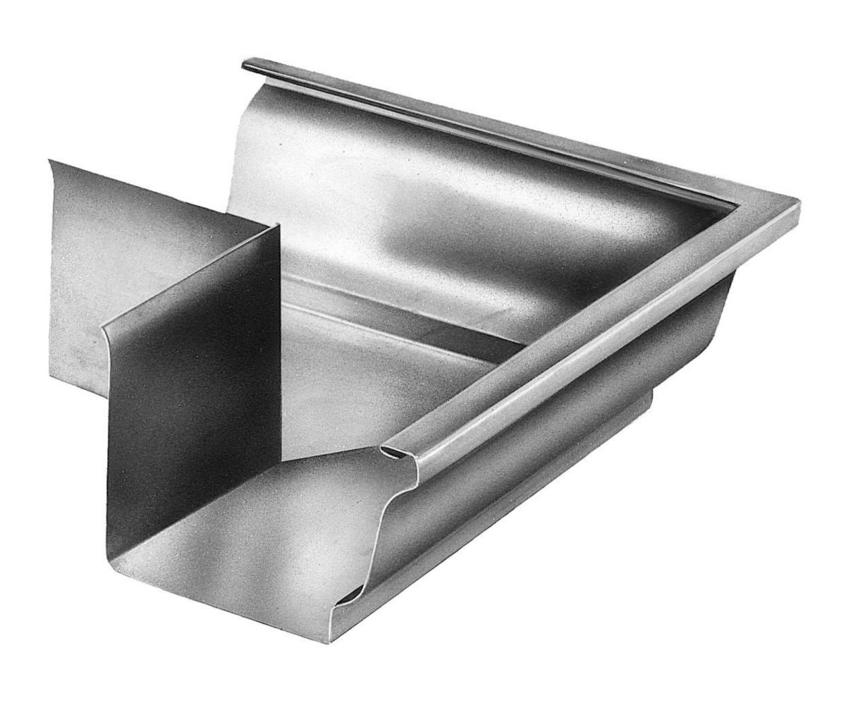 Équerre extérieure pour gouttière moulurée - zinc naturel - 260x110 mm