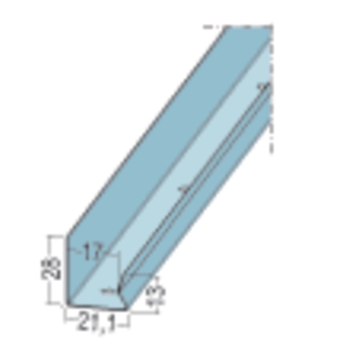 PROTEKTOR Lisse fourrure plafond TPS L 3 m l 21 mm PROTEKTOR Lisse fourrure plafond TPS L 3 m l 21 mm