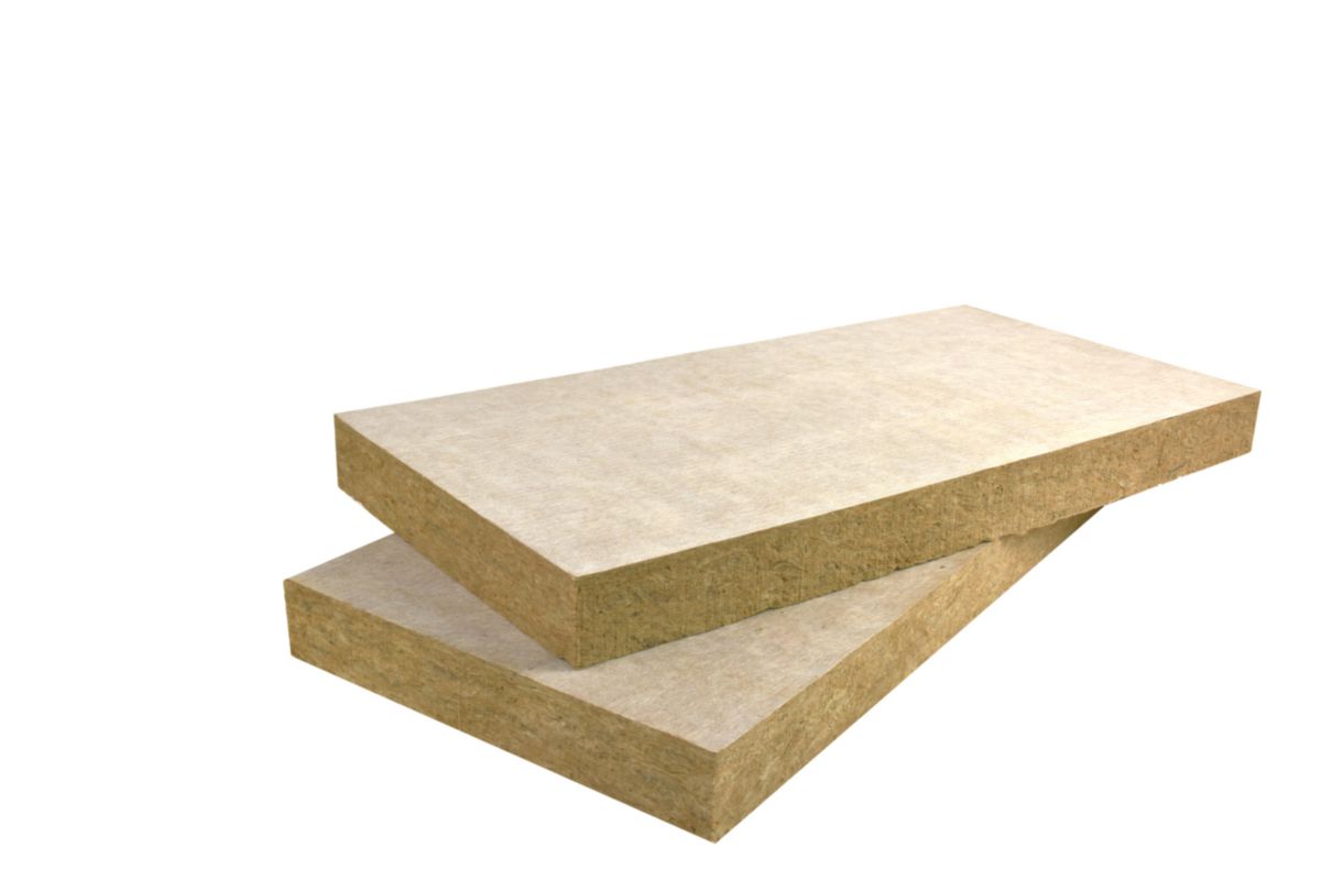 Laine de roche pare-vapeur - L. 5 x l. 1,2 m x Ép. 100 mm - Rockwool