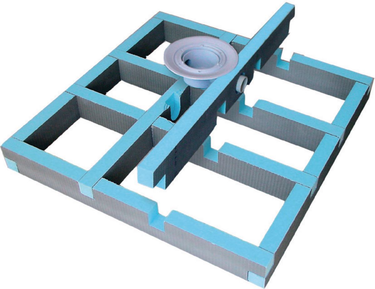 WEDI Réhausse de receveur Easy Set, carrée, écoulement centré Primo 1200x1200x100 mm Réf. 07