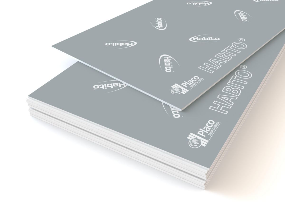 PLACO Plaque de plâtre haute dureté Habito 13 2,5x1,2 m ép. 13 mm