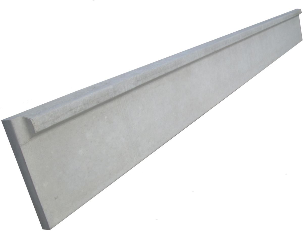Plaque de soubassement 1/2 chaperon - gris béton - 250x25x4 cm - pour Axyle, Gantois Gigaclips, Lippi, Clonor
