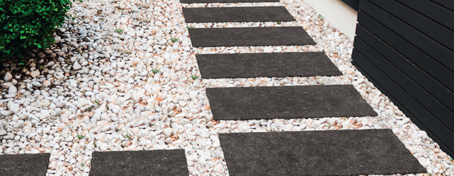 Carrelage terrasse exterieur sur gravier