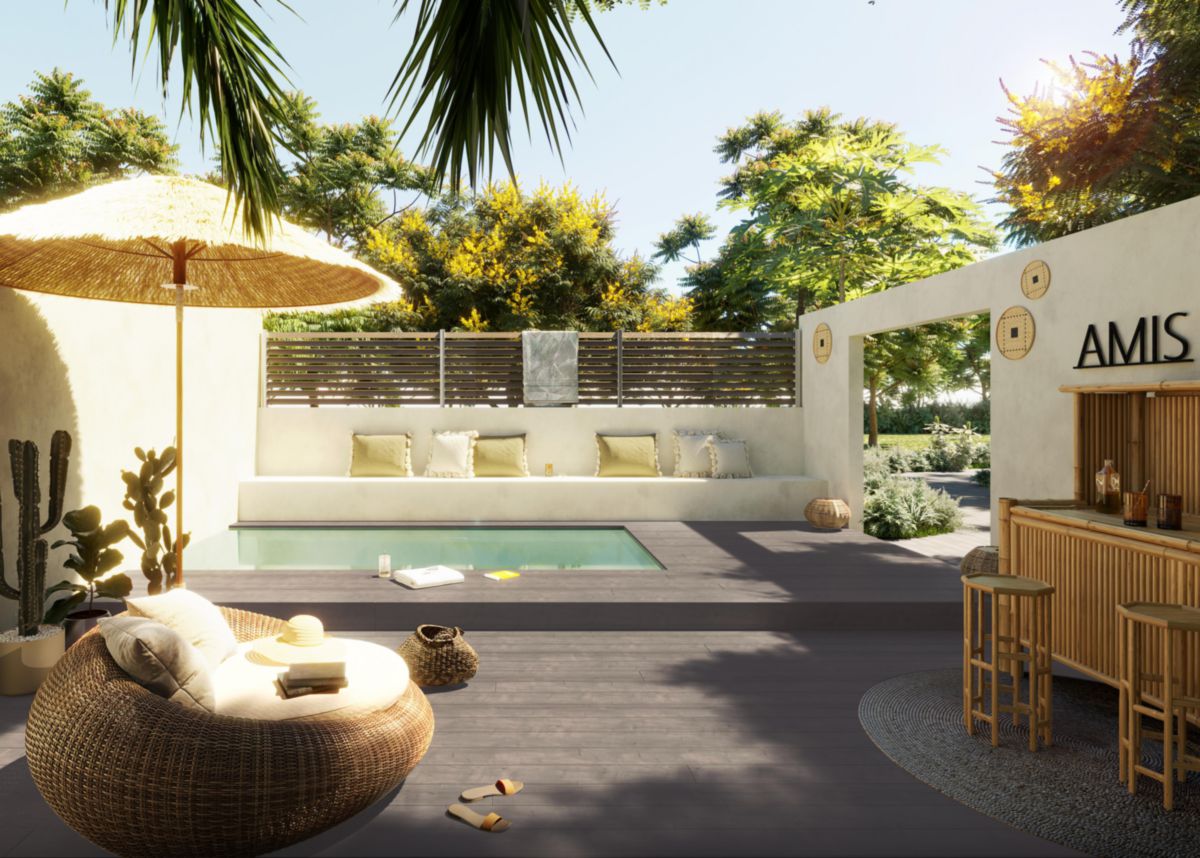 Terrasse avec lames bois composite